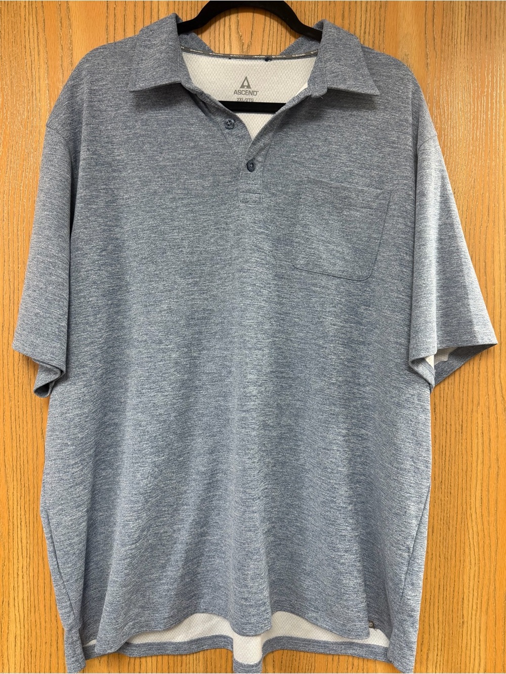 Ascend Men's Heather Blue Pocket Polo